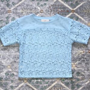 Loft Top with Lace and Mesh Detail